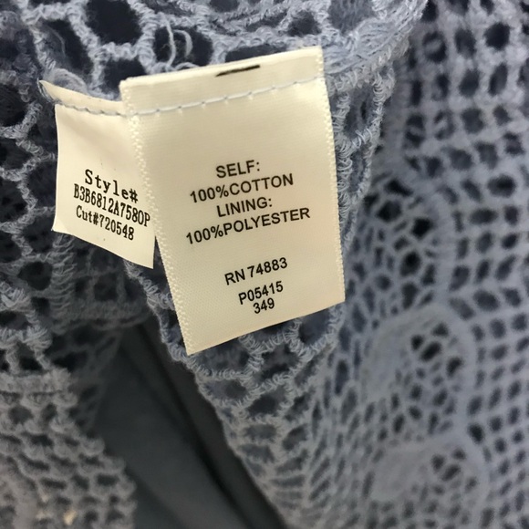 Adiva Light Blue Crochet Women's Blouse Size 1X - Picture 3 of 5